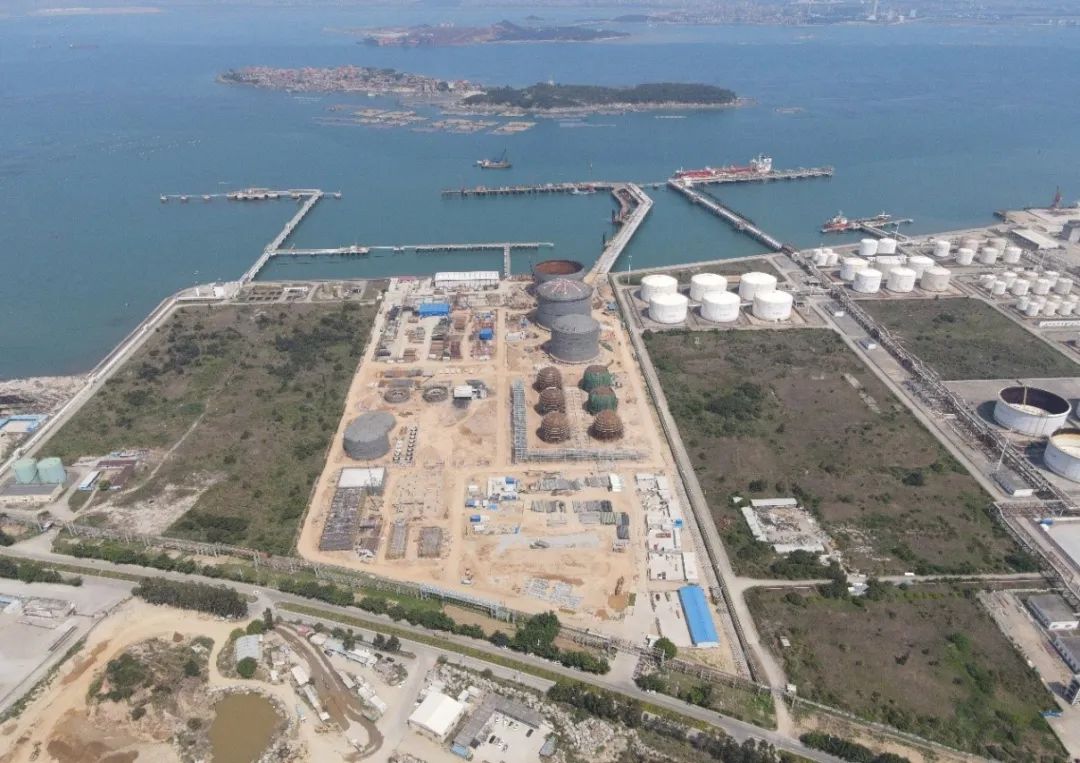 福建中燃湄洲湾LPG项目低温丙烷A罐气顶升圆满成功 福建中燃湄洲湾LPG项目低温丙烷A罐气顶升圆满成功