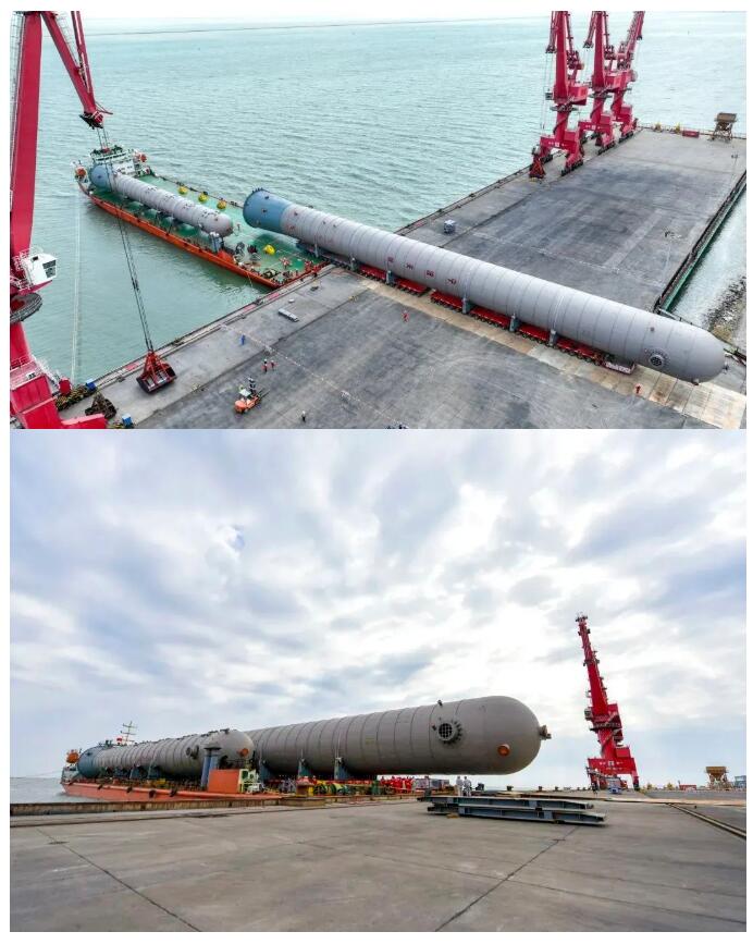 天津南港120万吨/年乙烯项目首批大型设备到港上岸 天津南港120万吨/年乙烯项目首批大型设备到港上岸